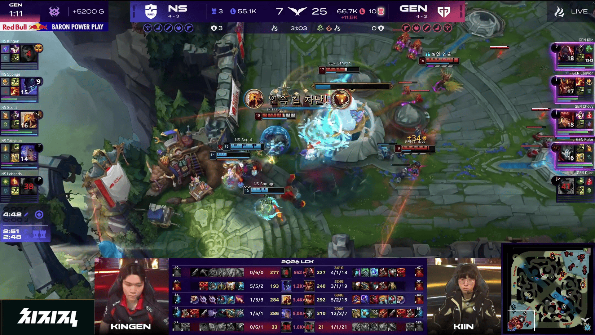 GEN 1-0 NS：NS全线发挥低迷，GEN多点开花首局大胜