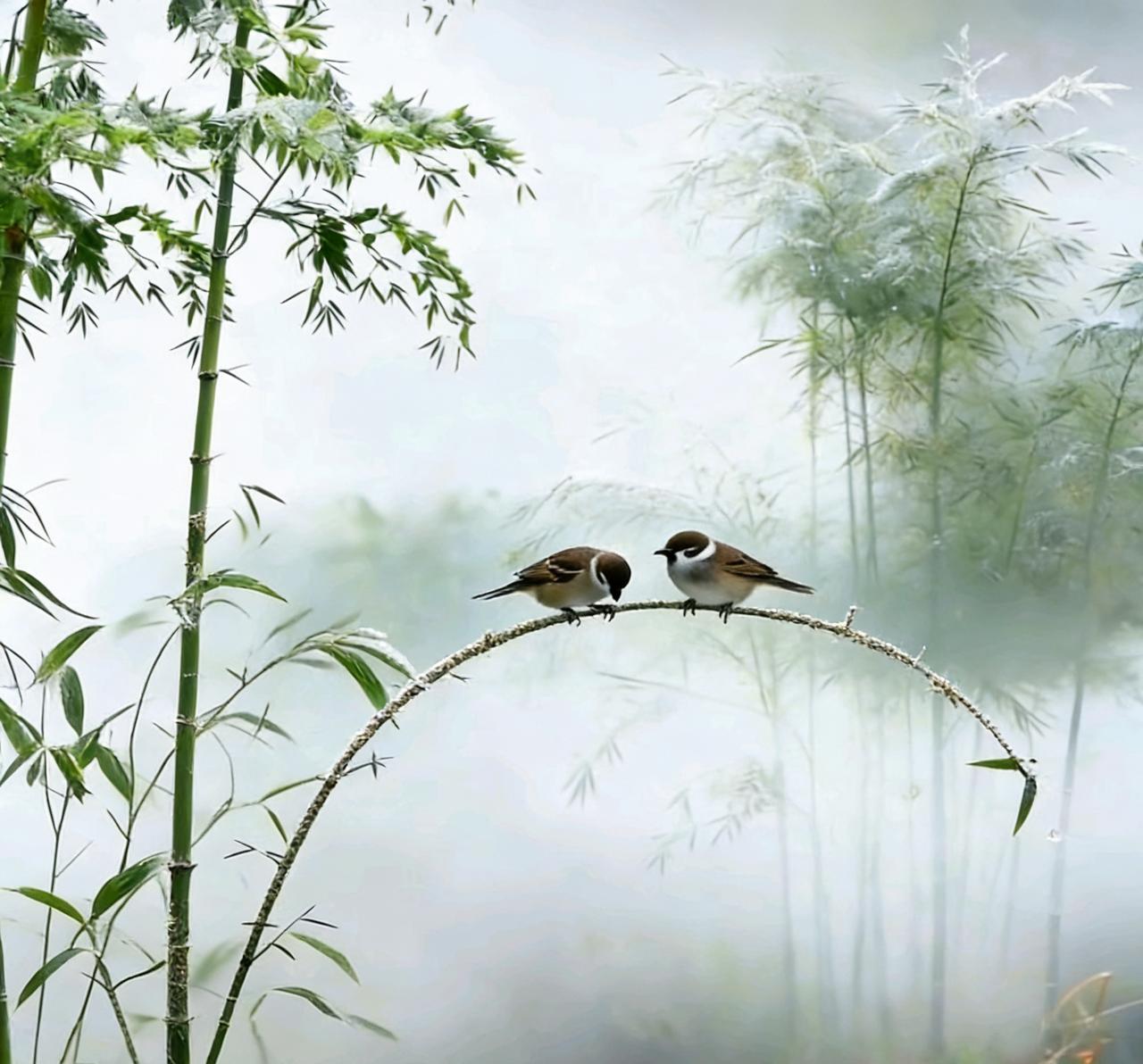 阳台喜见青藤
铁护栏前缠绿藤，向为枯迹似无生。
始知固有根元在，受雨吹风一复荣。