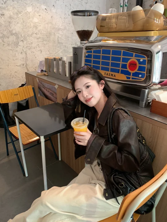 秋日复古皮衣☕️