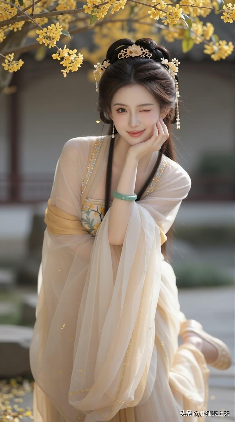 桂花开时，风里都是温柔的味道。美女人像群 高清美女 高雅气质美女 古风