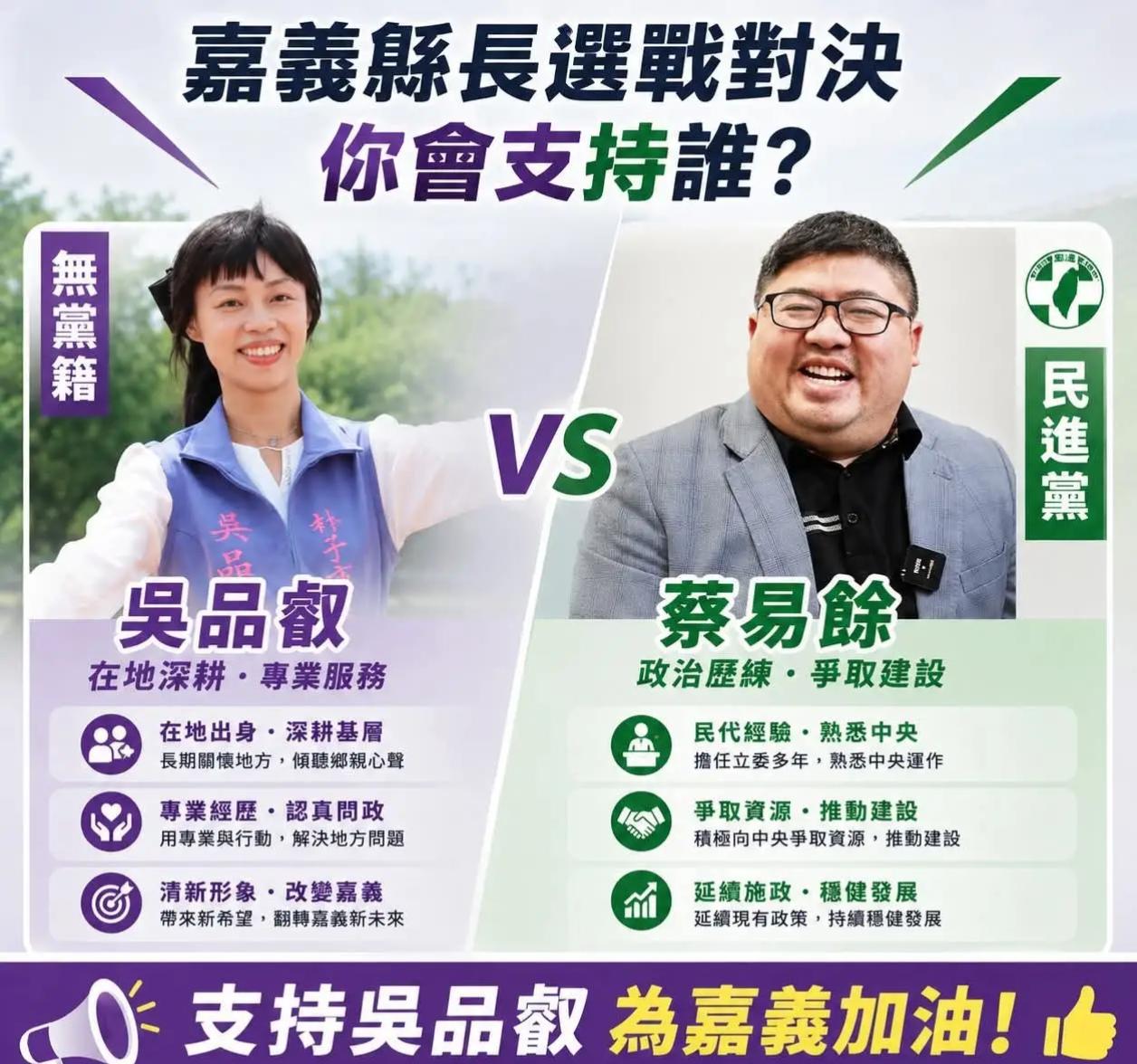 剑指25年绿营铁票仓，蓝白联手力挺吴品叡，直言对手连自身都管理不好！
     