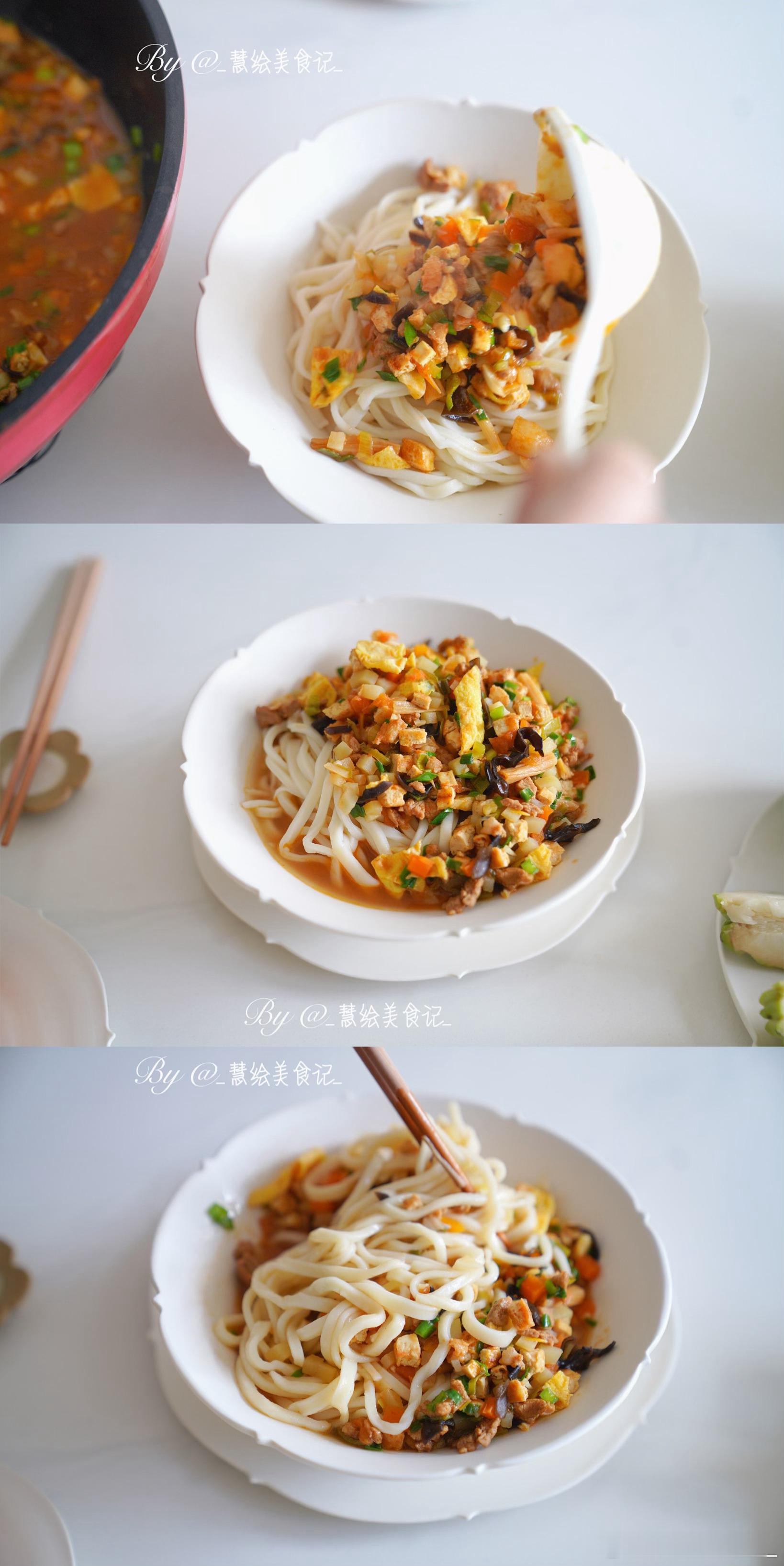 家庭版臊子面食谱~营养丰富，酸辣开胃，香而不腻，好看又好吃~#我的美食日记# #