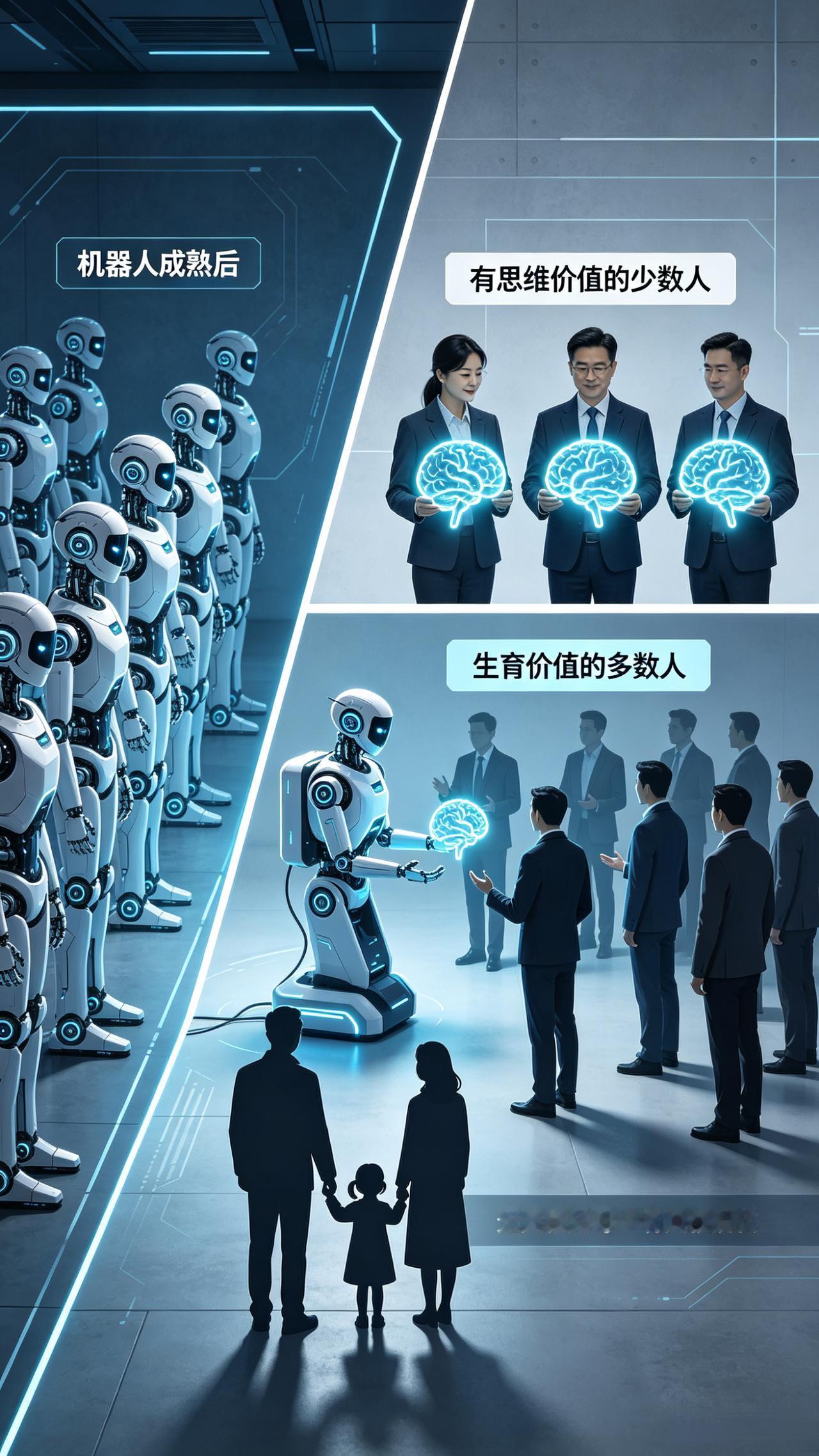 机器人成熟后，人的价值在哪？ 人有思想，但大多数人的知识和思维还不如豆包。

只