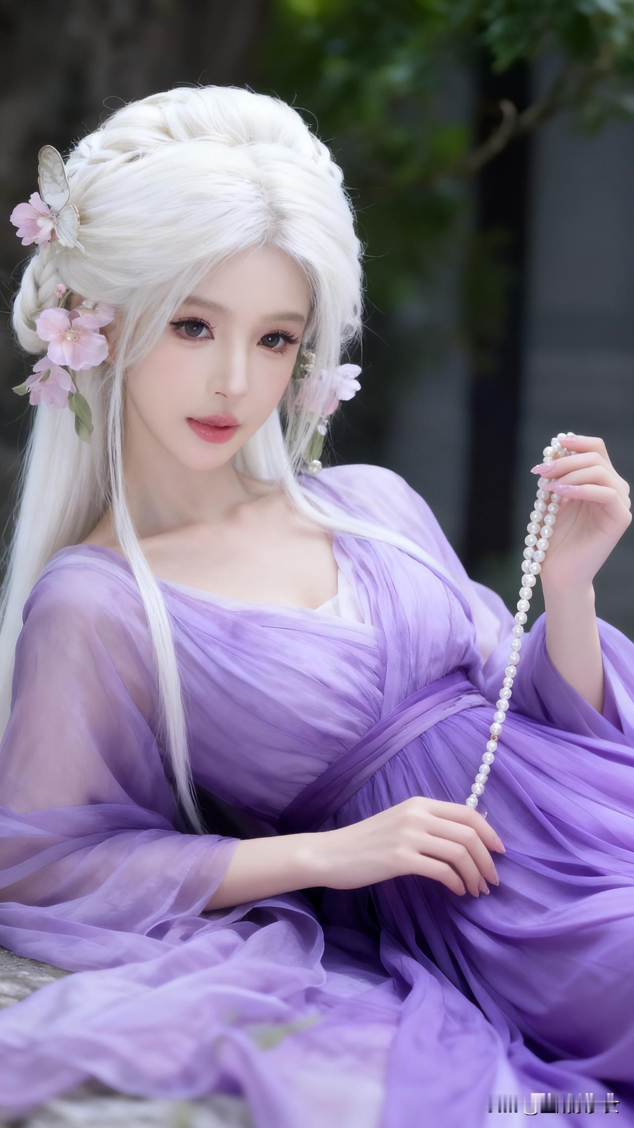 紫衣飘飘，青丝绕指柔。