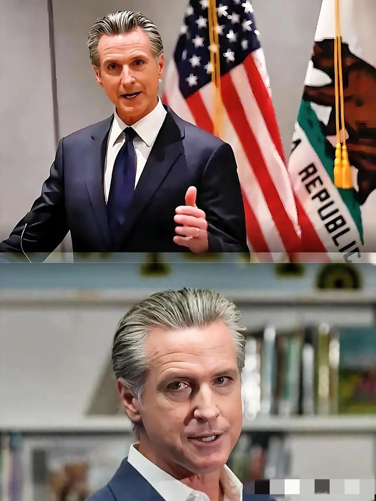 刷到个新闻，差点没笑出声。
关税战还没打，美国内先炸了！
​加州州长纽森的一波操