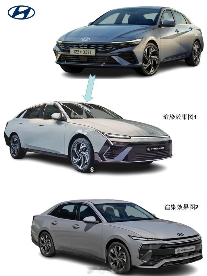 现代全新伊兰特渲染图 【新车渲染】现代汽车全新一代伊兰特两种渲染图，大家觉得哪个