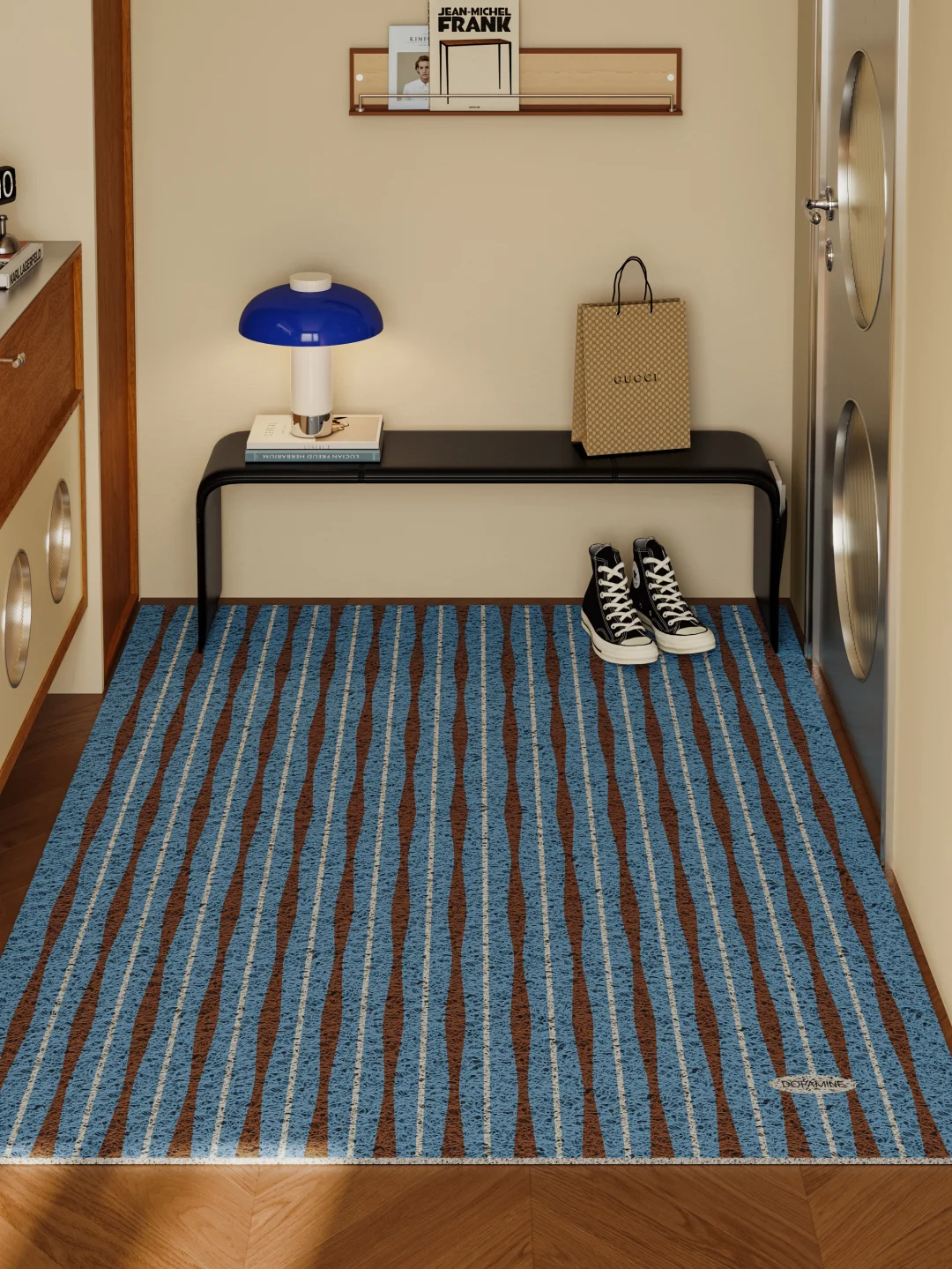 👓玄关的高智感chic｜中古条纹丝圈垫