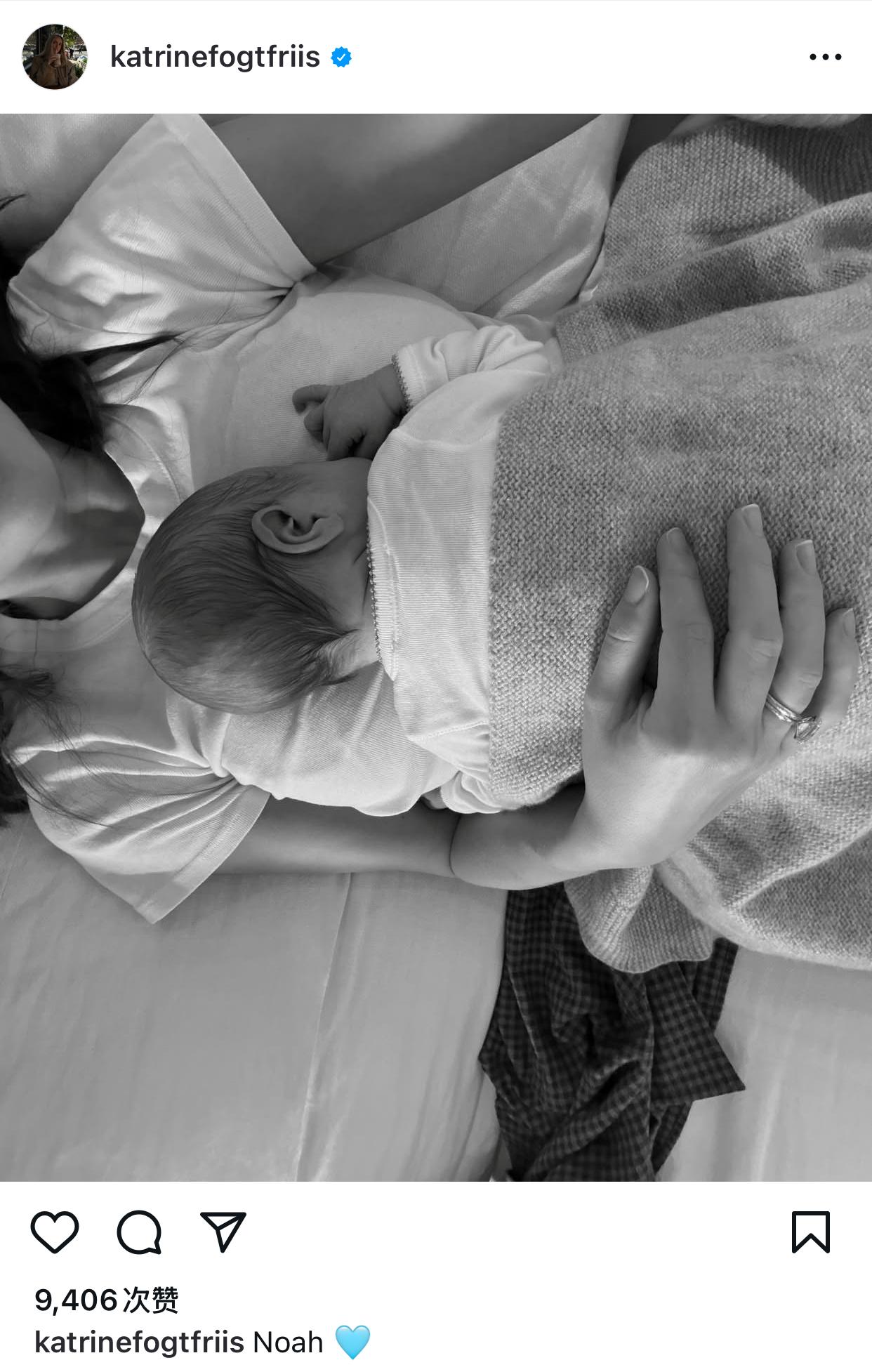 添丁！克里斯滕森迎来自己第三个孩子，新生儿的名字叫诺亚