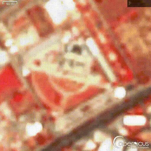 今日“哨兵-2”低分辨率卫星图像显示，昨晚美军袭击了伊朗情报与国家安全部位于胡齐