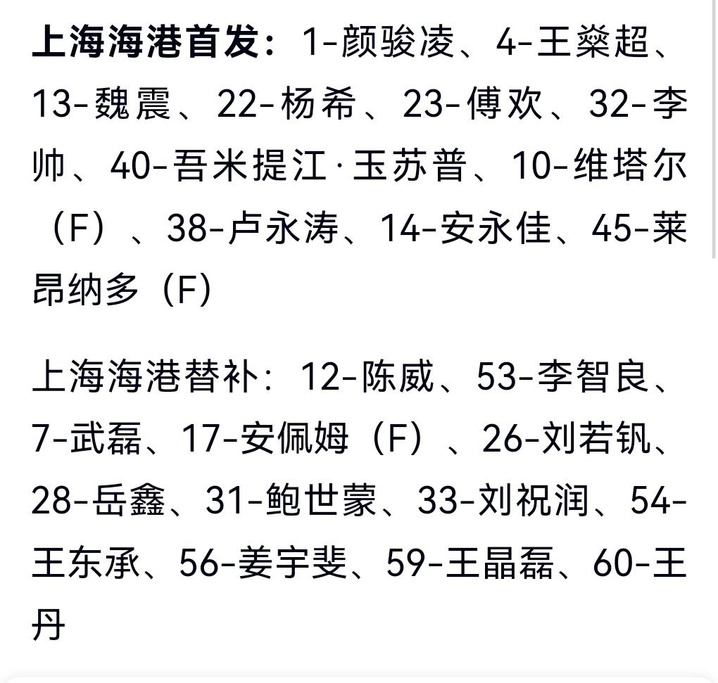 海港首发来了！仅2外援！穆斯卡特真的太难了！客场保1分球迷也满意了！但我们看到今