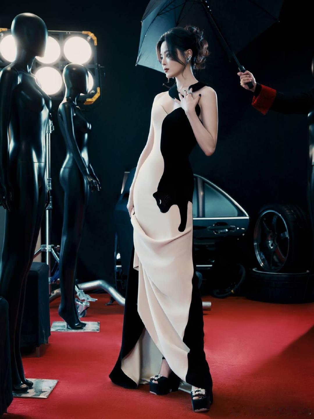 辛芷蕾回眸镜头氛围感  辛芷蕾亮相微博之夜红毯，仿若暗夜女神降临。她轻轻回眸，眼