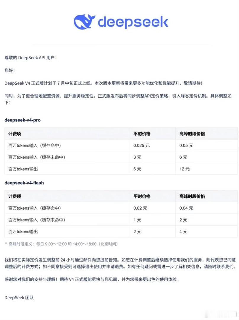 DeepSeek涨价是否合理看到这个定价策略，首先让人联想到电网的峰谷电价。晚上