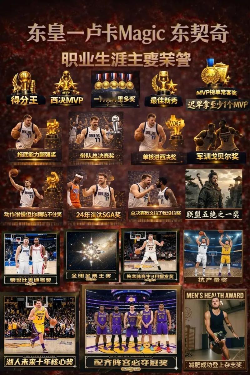网友恶搞东契奇生涯荣誉：

“一阵被库里多奖”
“MVP榜单常客奖”
“托底能力