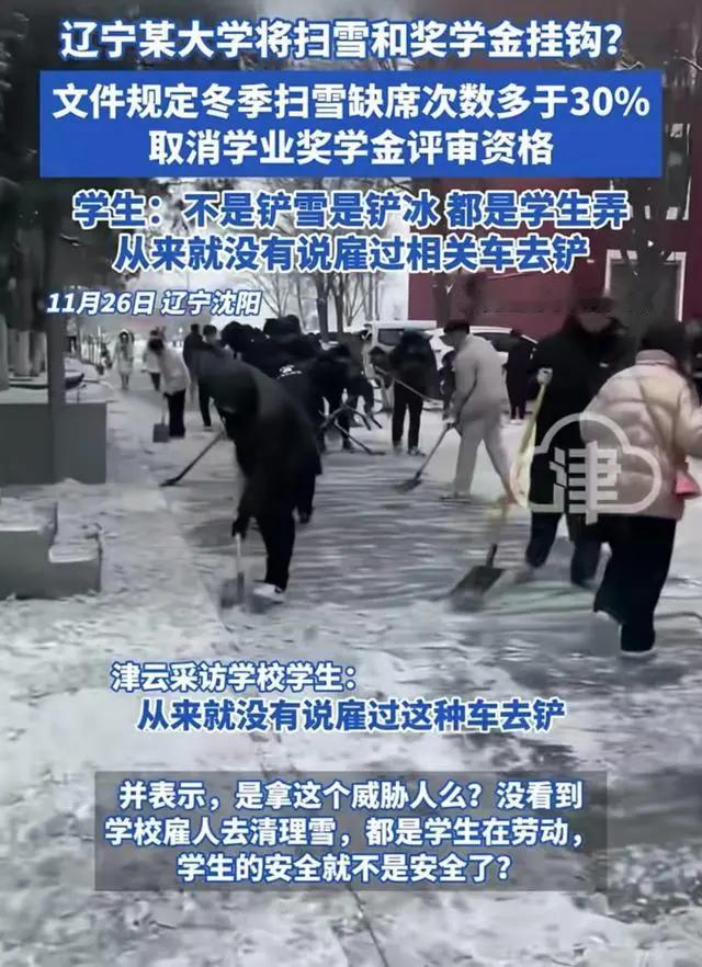 奇葩！研究生扫雪纳入奖学金评审，缺席超30%，取消评审资格。辽宁大学化学院的这一