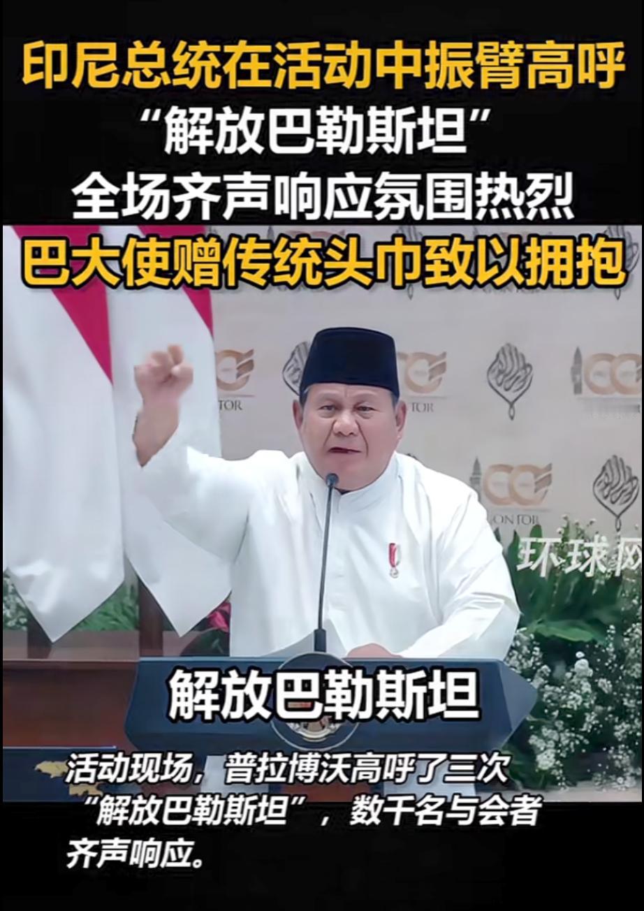 现场燃起来了！印尼总统振臂高呼“解放巴勒斯坦”，全场齐声呐喊。9月19日，印尼总