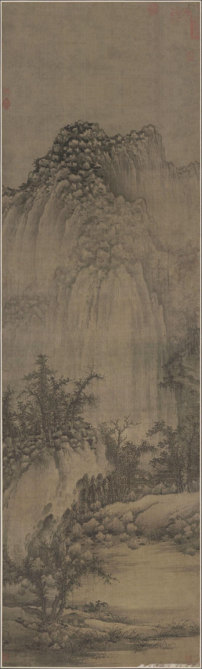 居然《溪山兰若图》，克利夫兰博物馆藏这幅图的高清复制品正在#浙江大学艺术与考古博