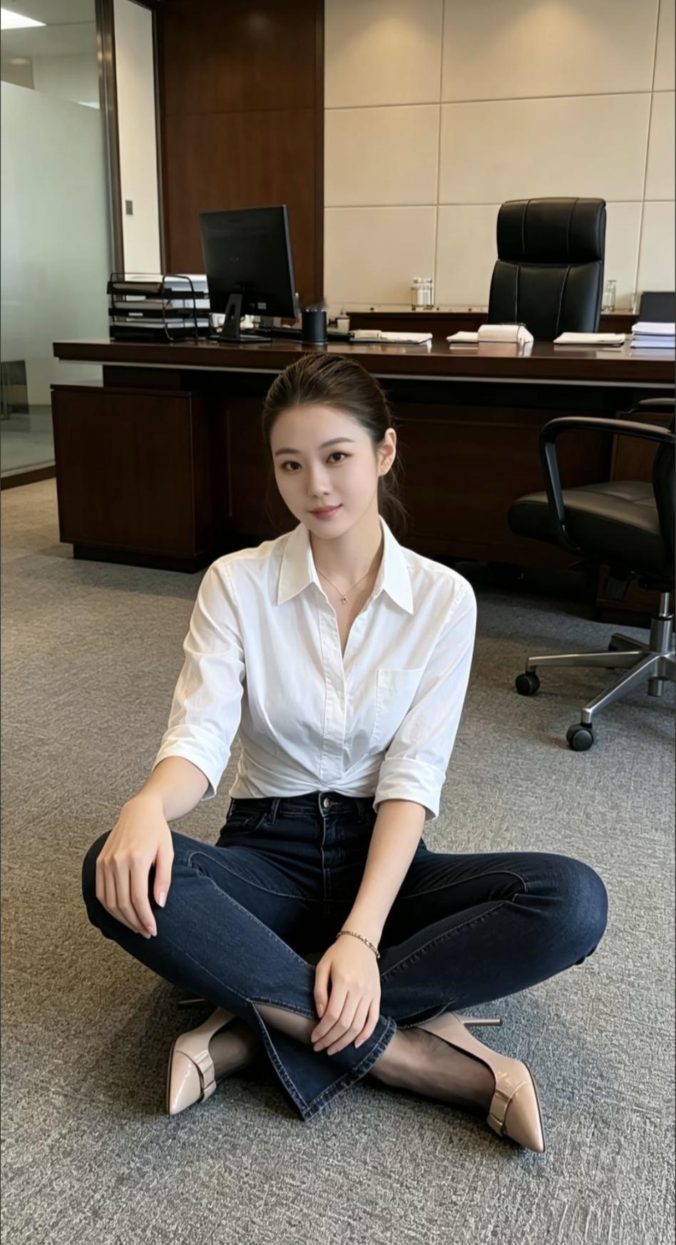 牛仔裤搭配高跟鞋为什么特别好看?
休闲牛仔中和高跟鞋的正式感，
高跟鞋又拔高整体