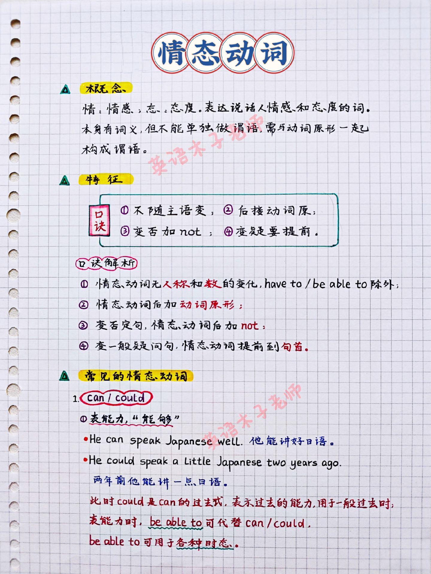 情态动词保姆级笔记来啦！