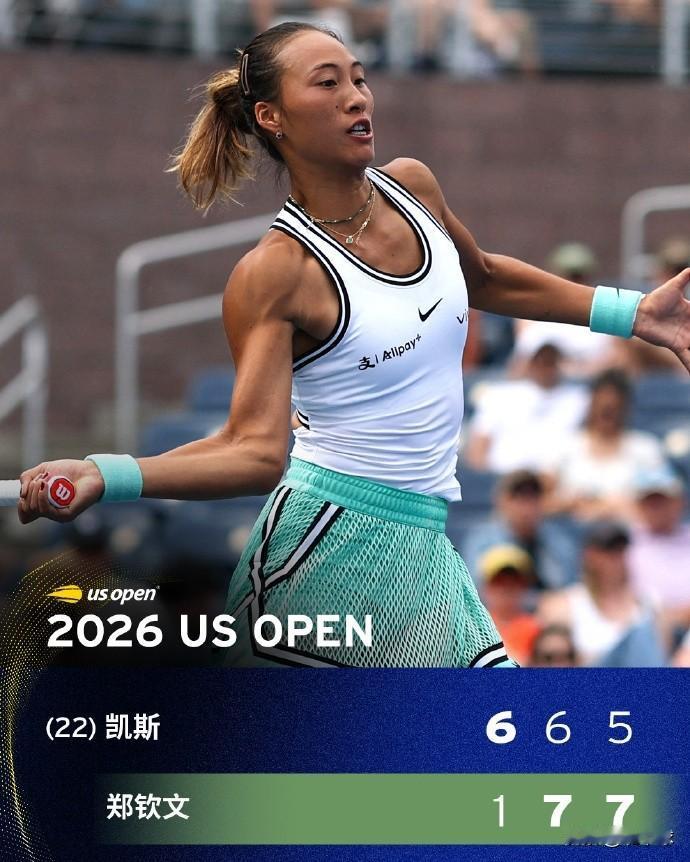 美网郑钦文：闪电五连鞭，惊天逆转淘汰凯斯，强势晋级16强！
比赛过程：看到0：5