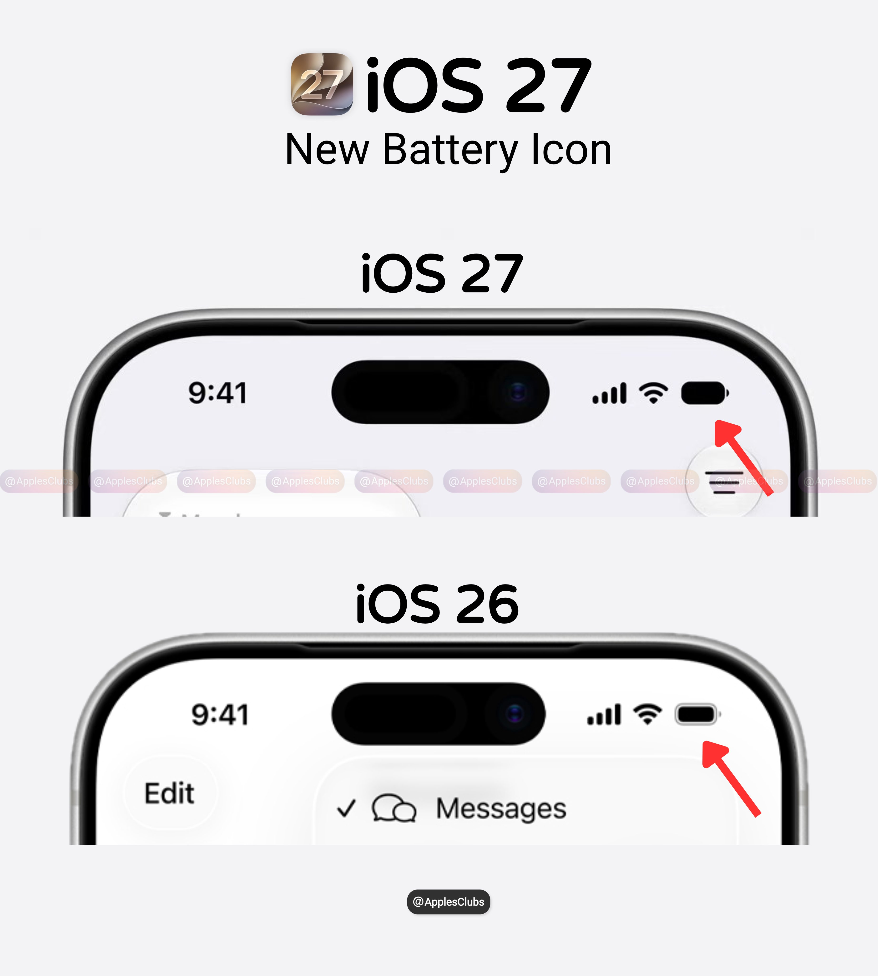 iOS27的新电量图标也太丑了吧？看着满满的安卓味，没有旧版的高级！苹果全家桶集