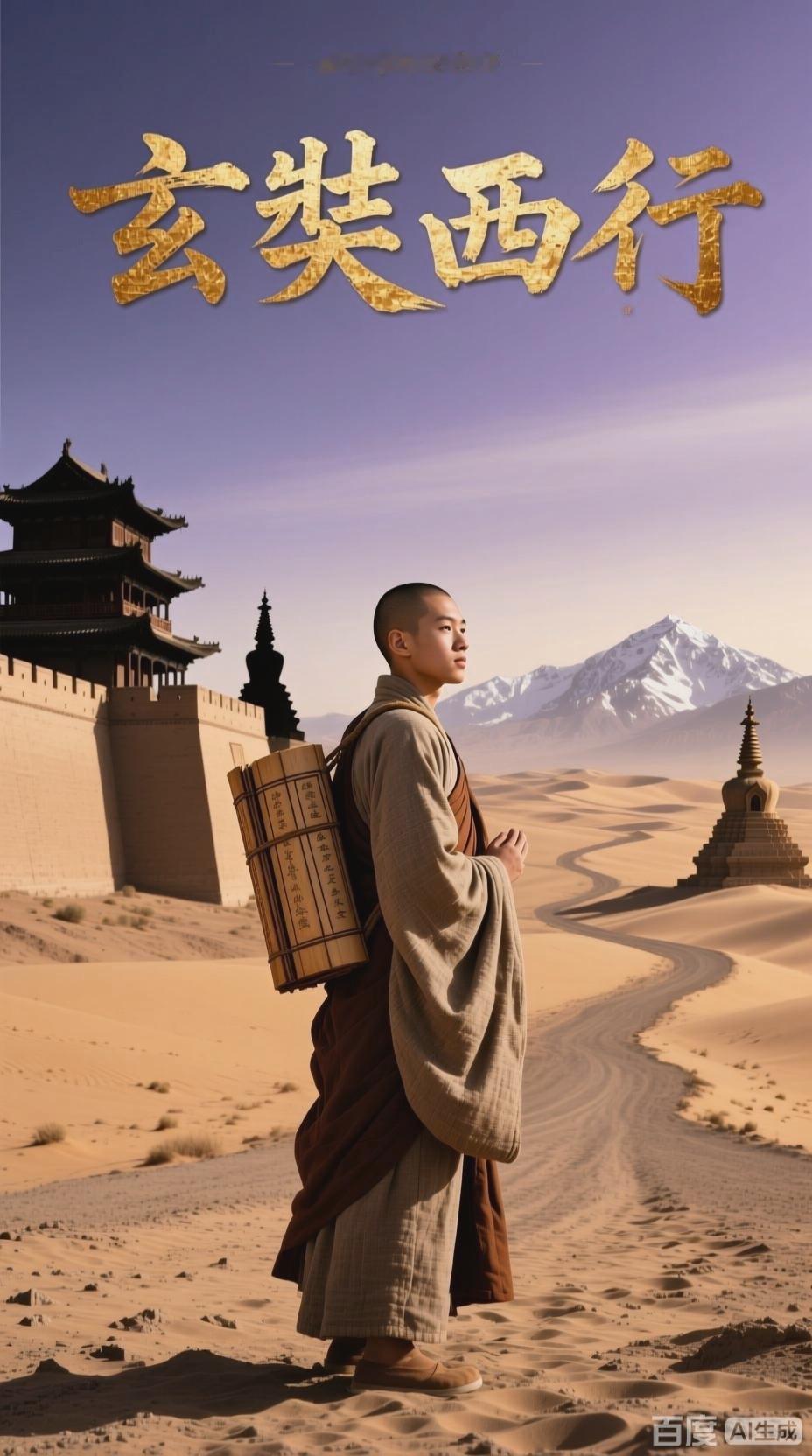 真实玄奘法师西行取经，没孙悟空，却有比金箍棒更硬的意志。他孤身翻越雪岭荒漠，不仅