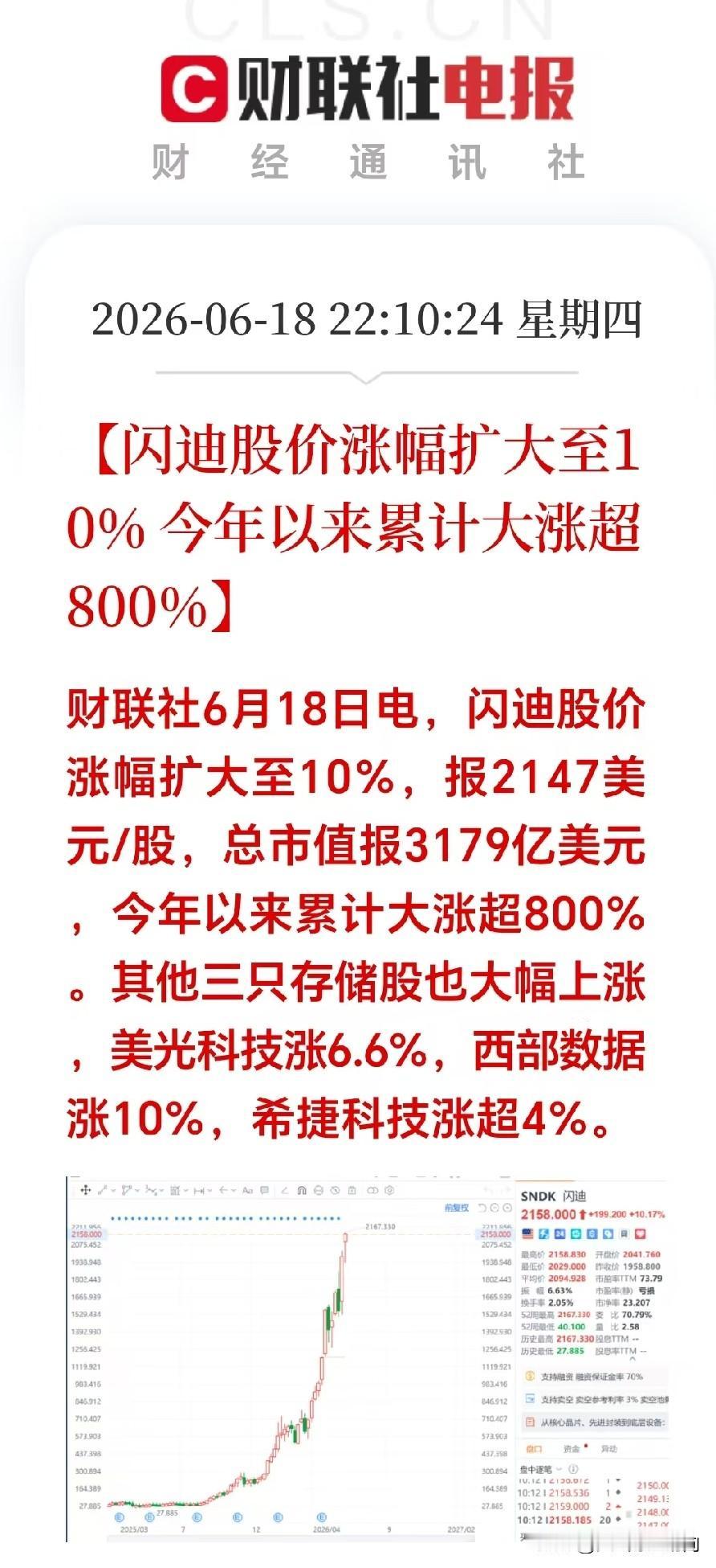 正准备睡觉，突然刷到
美股深夜传来一大利好和一大利空。
 
好消息是，科技存储芯