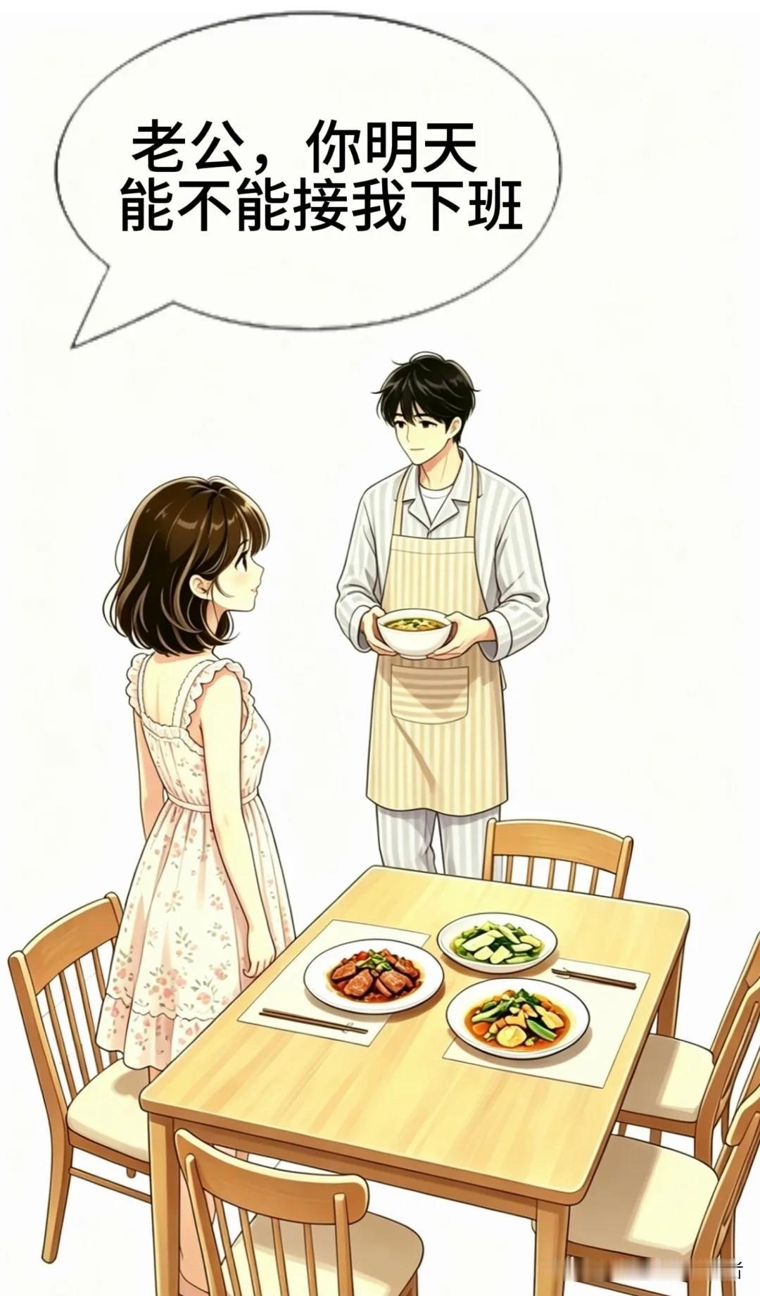 趣味漫画：老婆让我接她下班，“你自己开车还让我接？”“我在家做好饭等你，不香吗？