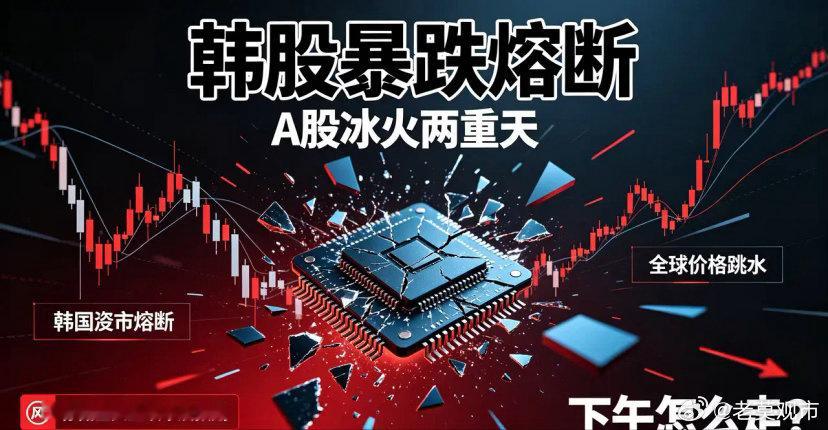 午评突发！韩股暴跌触发熔断，存储巨头业绩不及预期，A股冰火两重天，下午怎么走？7