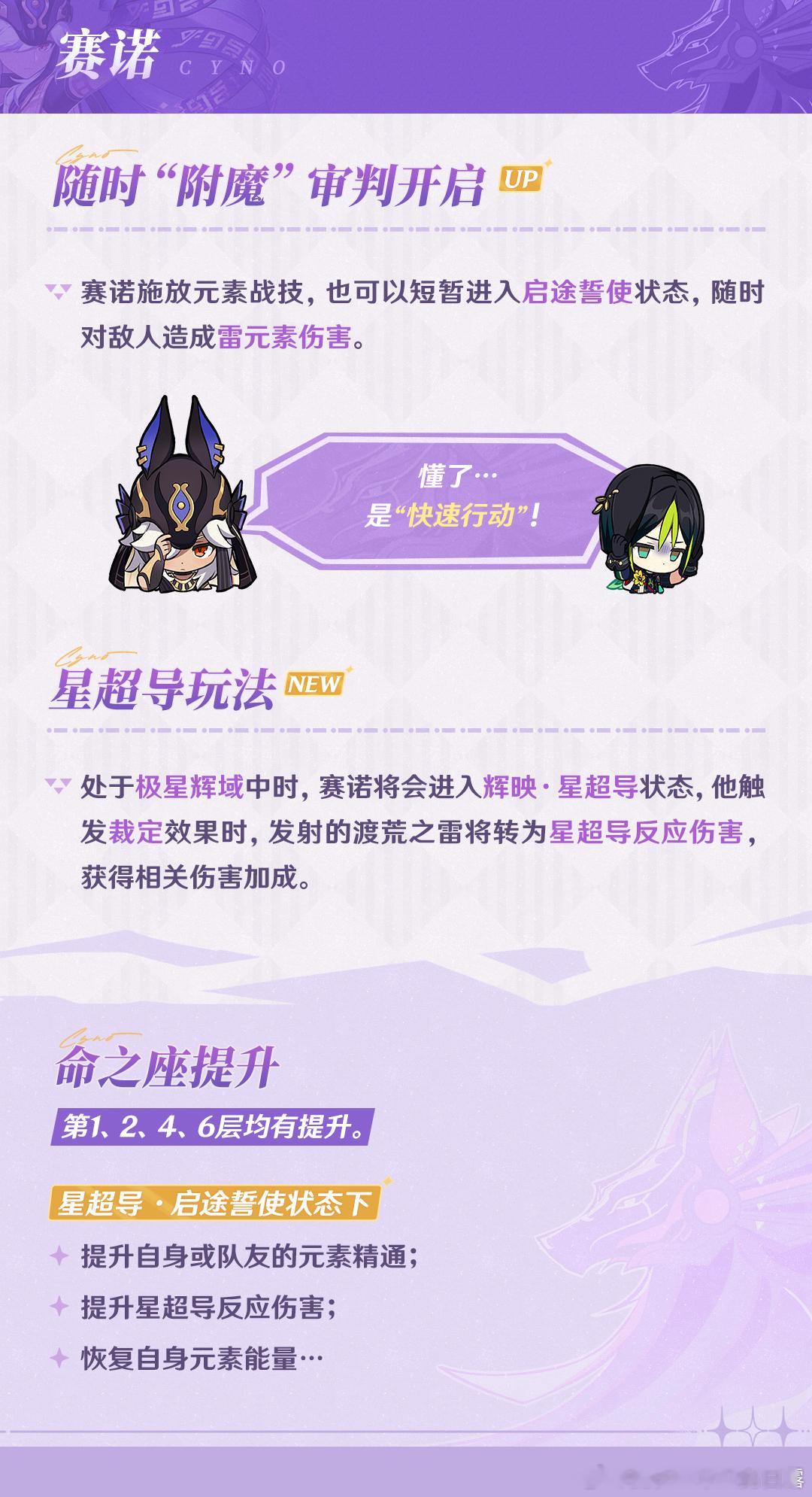 原神原神挪德卡莱原神月之七赛诺迎来天赋重做，E可短时附魔开启审判，解锁全新星超导