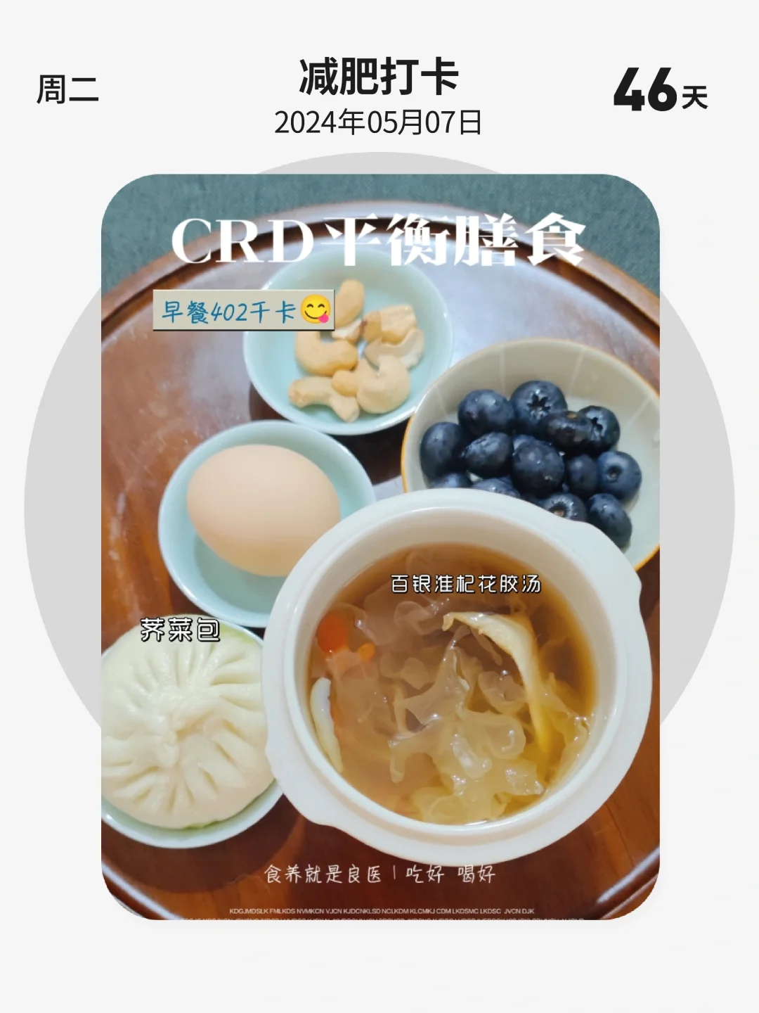 减肥打卡 | 第 46 天，CRD平衡膳食，早餐