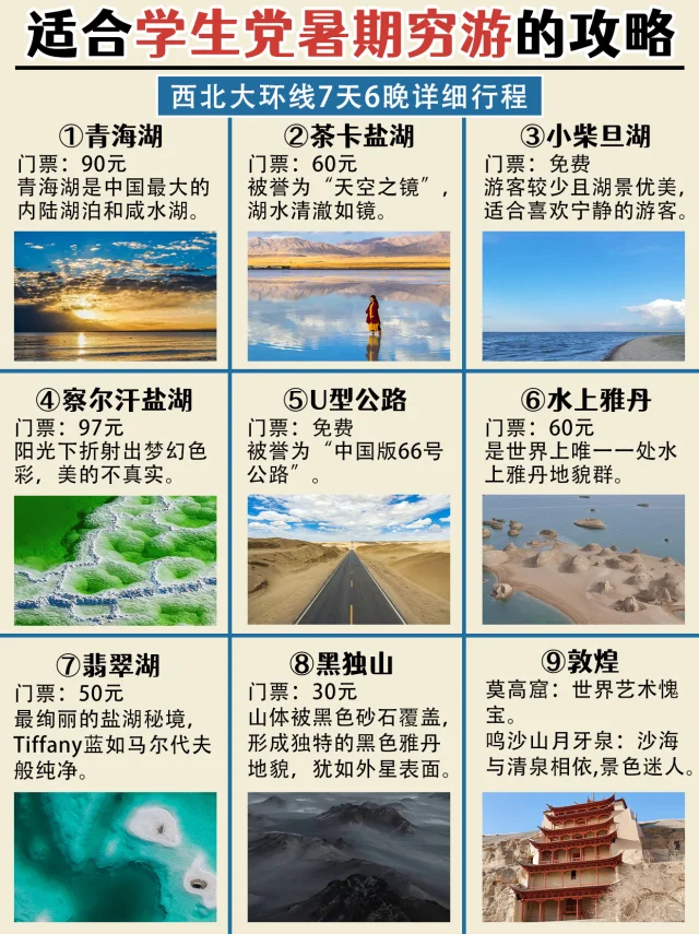 6-8月超适合穷游的地方大西北！学生党码住