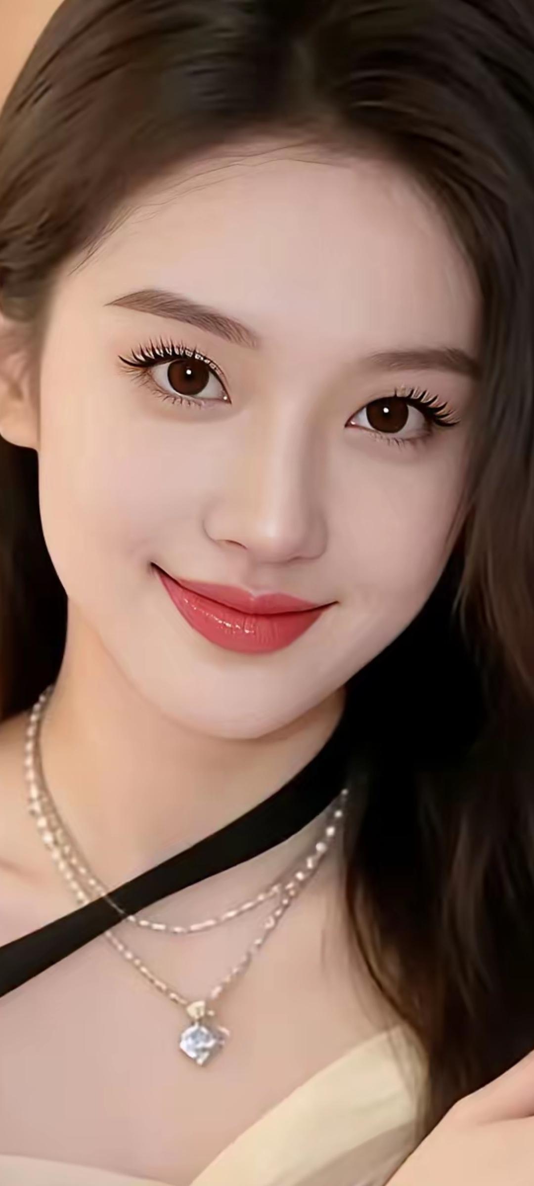 甜美笑容，珍珠项链，温柔可人！💖✨