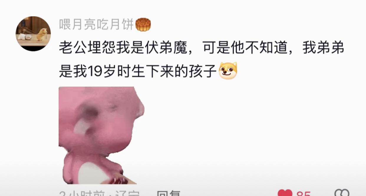 汉语言圈传来噩耗，有人在某个视频评论说：老公埋怨我是伏地魔，可是他不知道我弟弟是