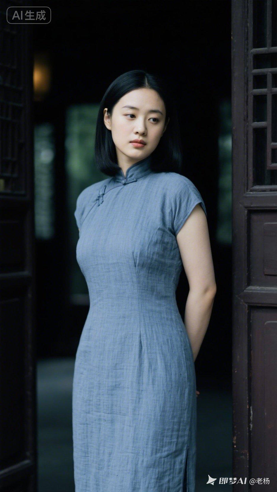 优雅蓝裙，古典韵味，尽显东方之美！