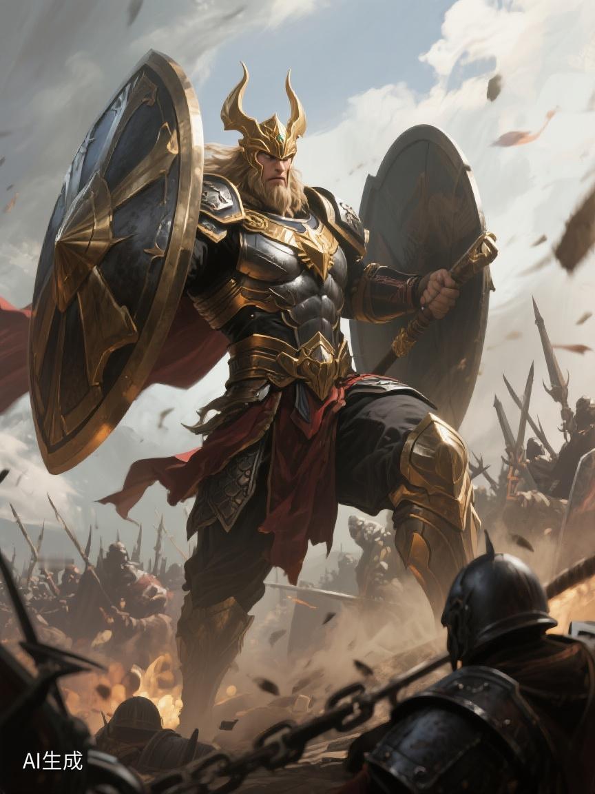 AI妙生图在战火纷飞里，他以盾为甲，无畏冲锋。每一次坚守，都是向希望的靠近🎖️