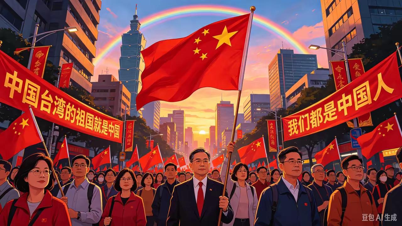 10月10日，辛亥革命纪念日，台湾民高举五星红旗走向街头，“一国一制”才是老百姓