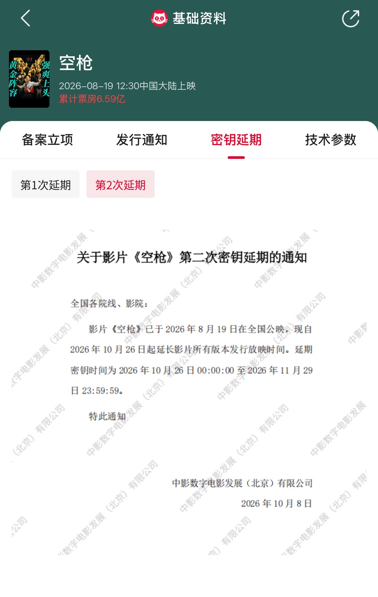 空枪延长上映至11月29日电影《空枪》官宣密钥延期，延长上映至11月29日，据猫
