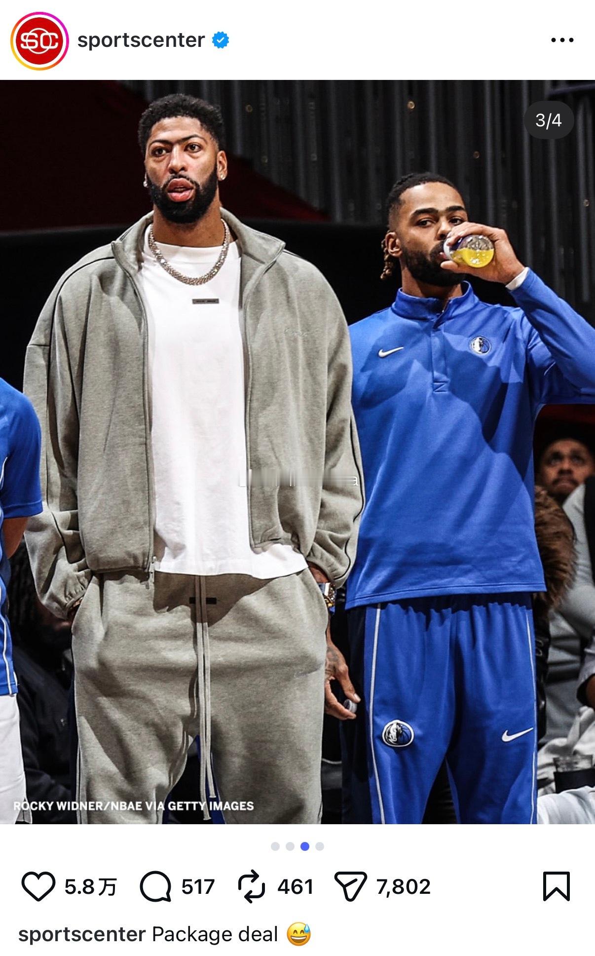 浓眉和拉塞尔锁死了