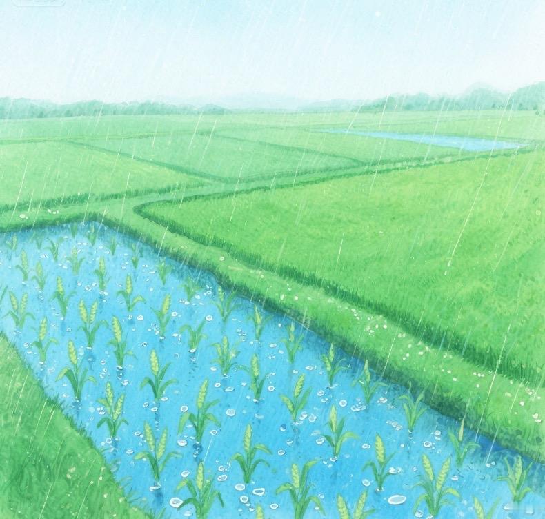 鹧鸪天 · 初伏雨

万物更新竟翠娆，
今逢入伏喜霖浇。
平明天地烤柔草，
午后
