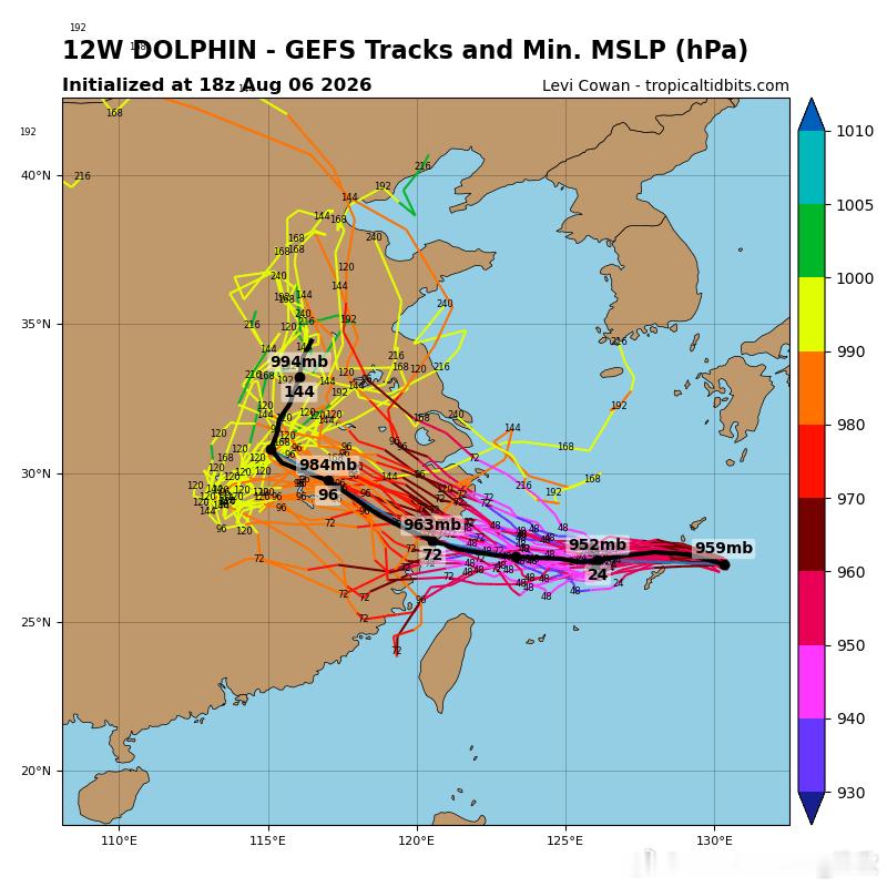 台风白海豚 从今晨云图看，白海豚个头大，环流直径超1000公里，类似巴威，又是个