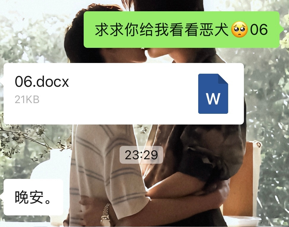 跟你们这些没看到恶犬06的人没有共同话题了。 