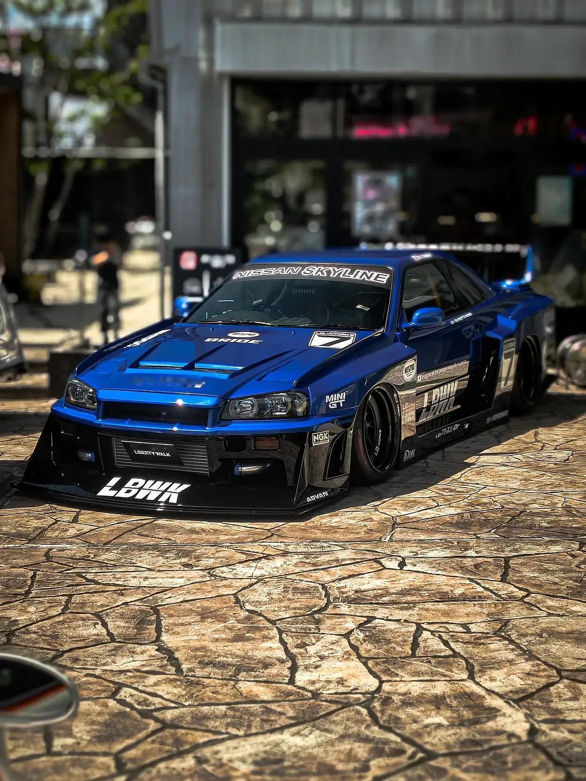 LBWK宽体R34，这台战神像是来刷Time Attack的
LBWK对GT-R