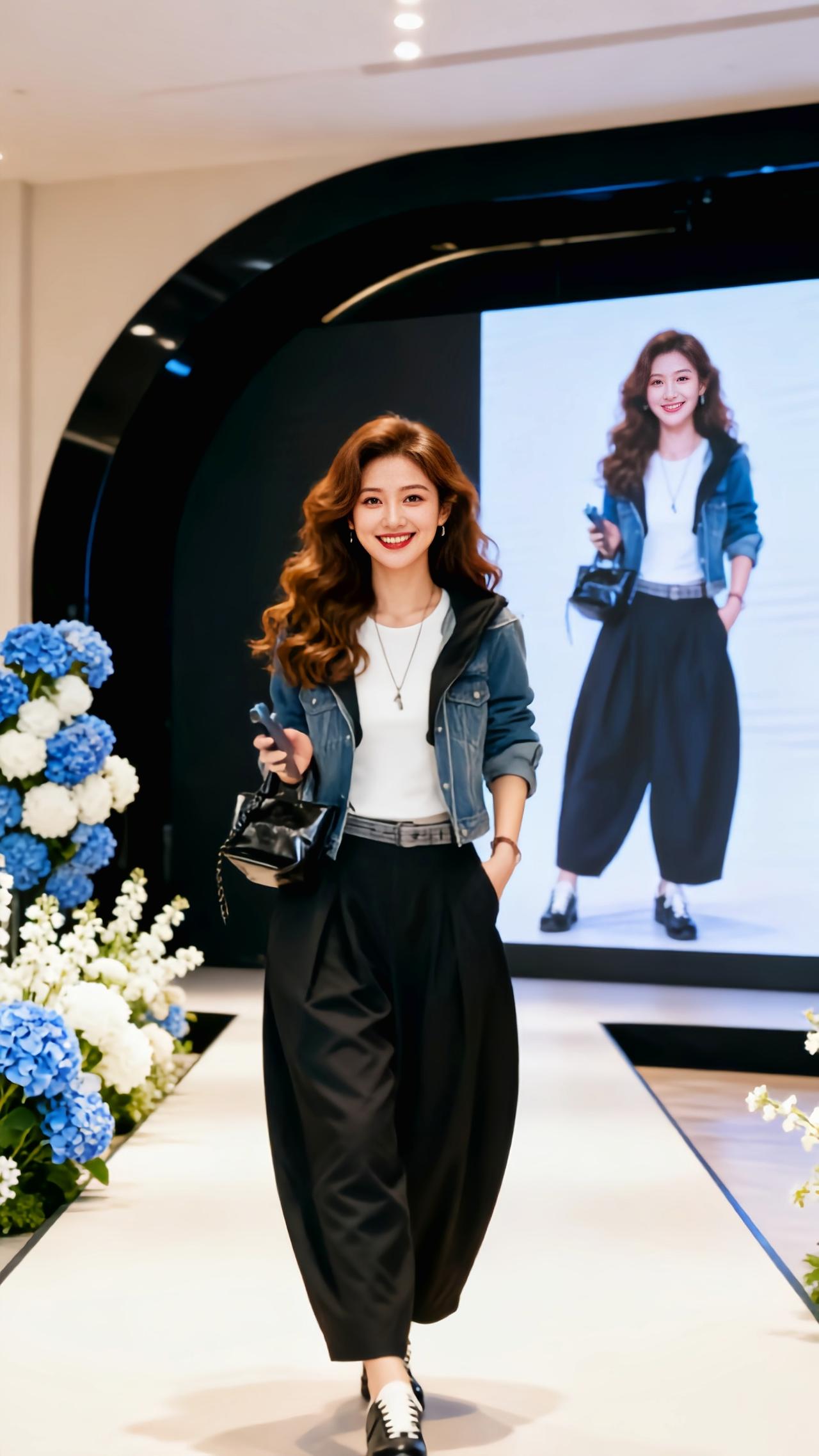 秀场 时装秀正确打开方式 直筒显瘦秀场同款长裤 chic风 女孩潮流穿搭