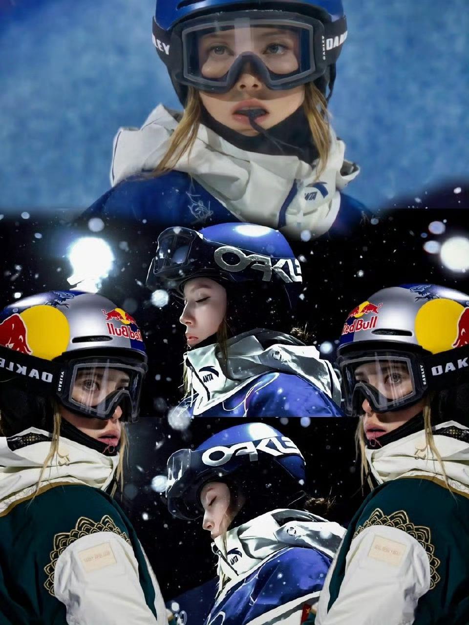 谷爱凌大跳台决赛第三跳前眼神 