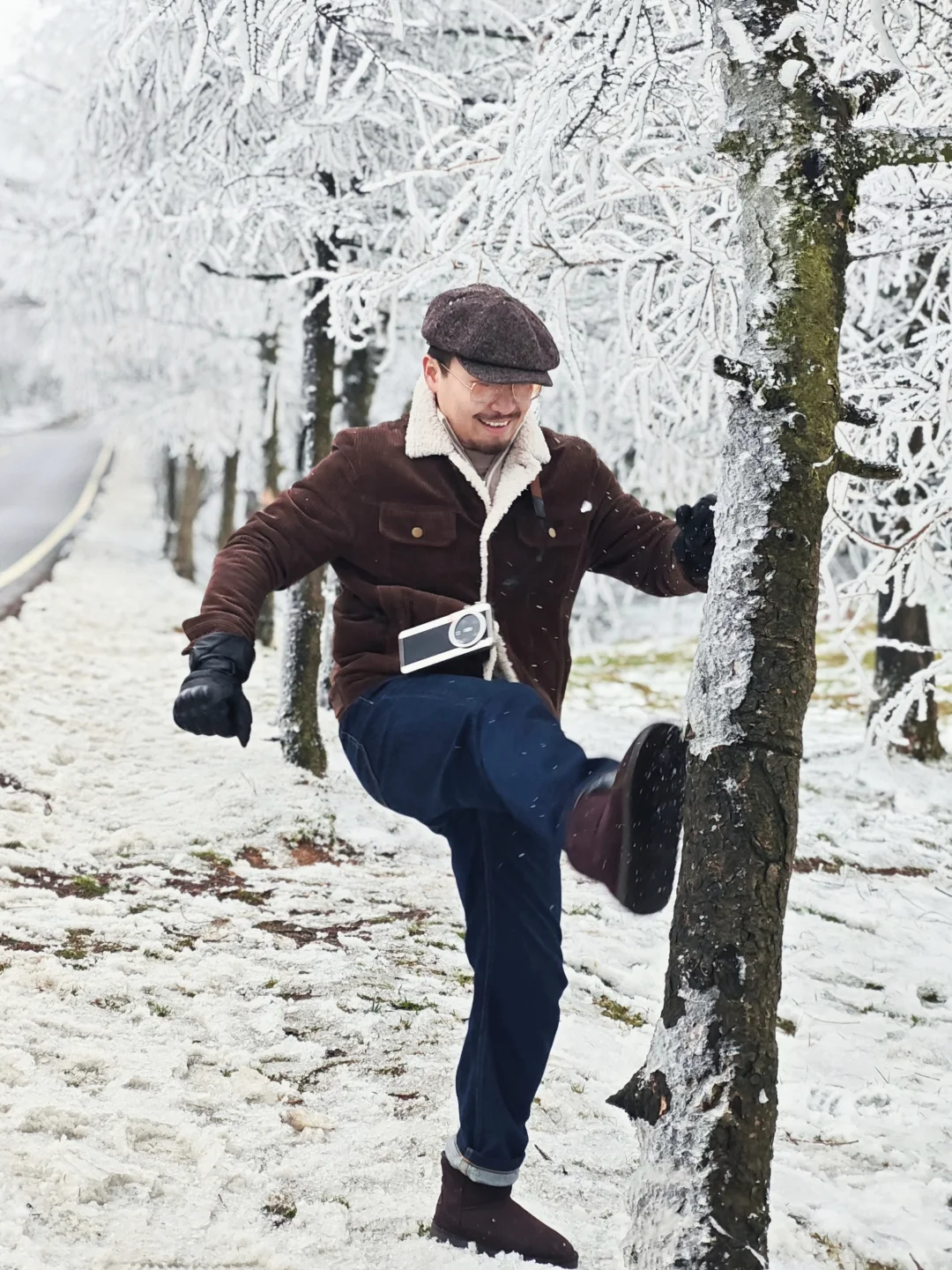 南方小土豆今年的第一次玩雪