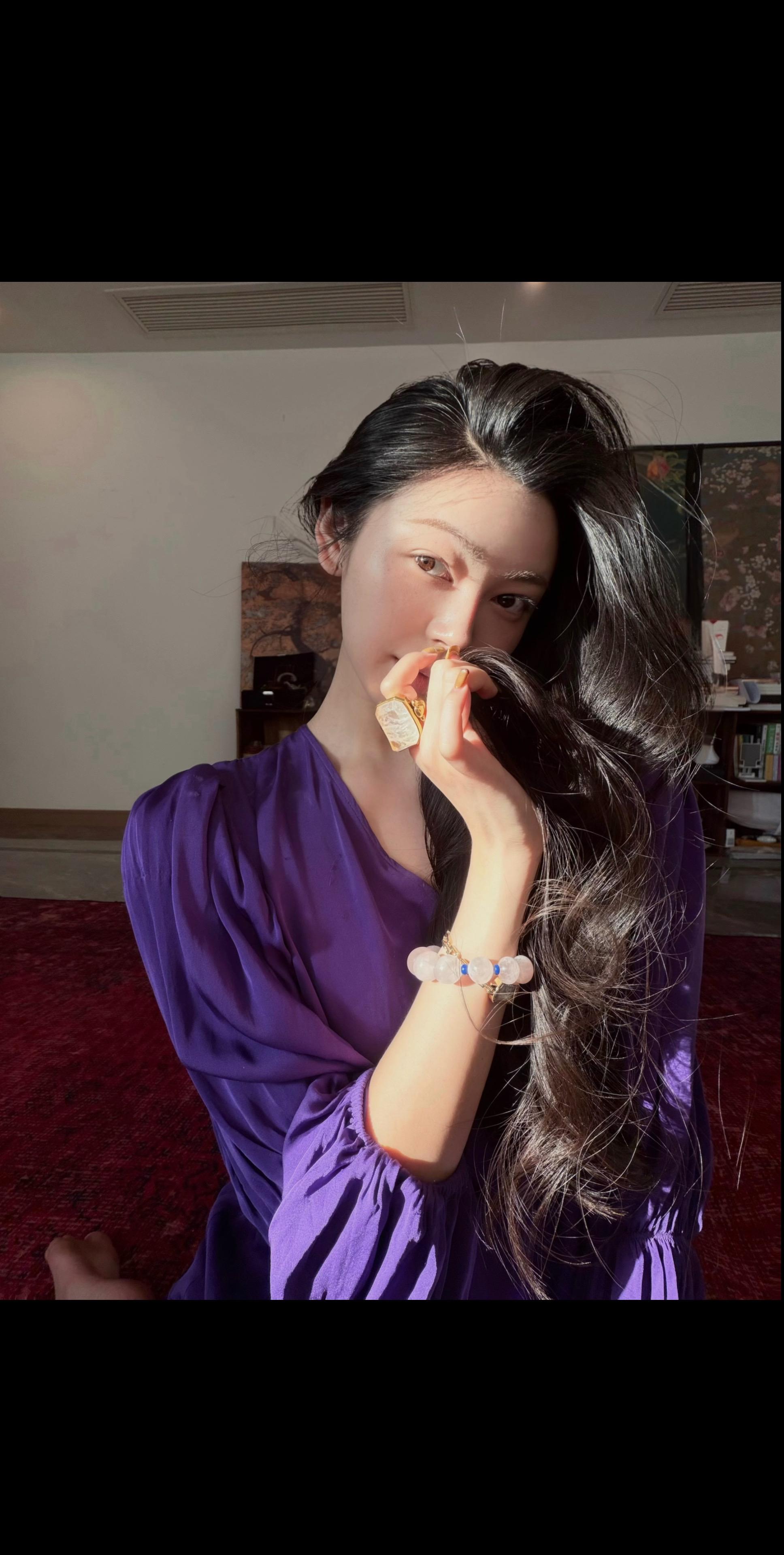 九紫离火带粉晶