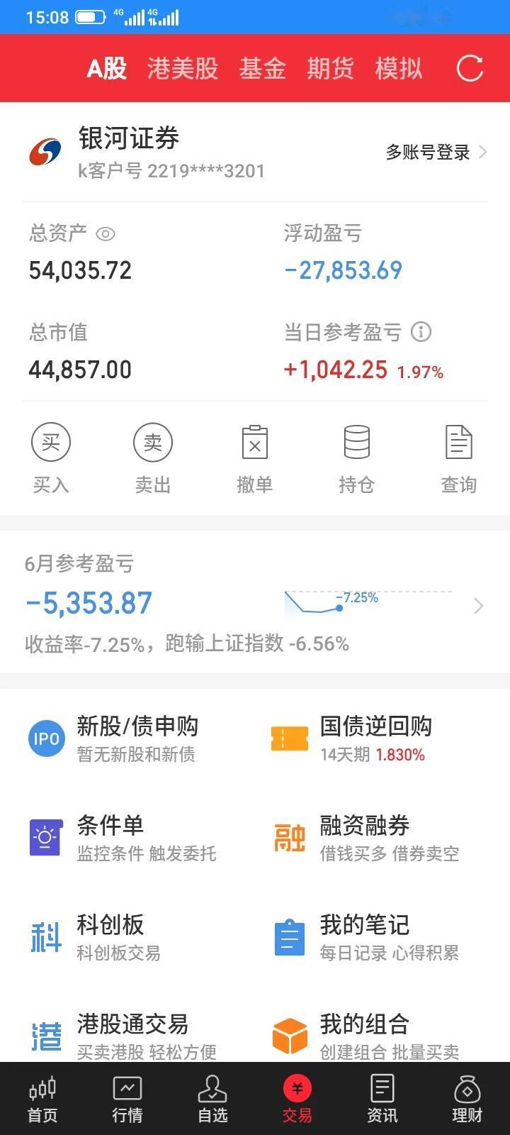 2024.06.05，今天下着小雨，股市也是阴沉沉的，大盘跌幅较大，大部分股票都