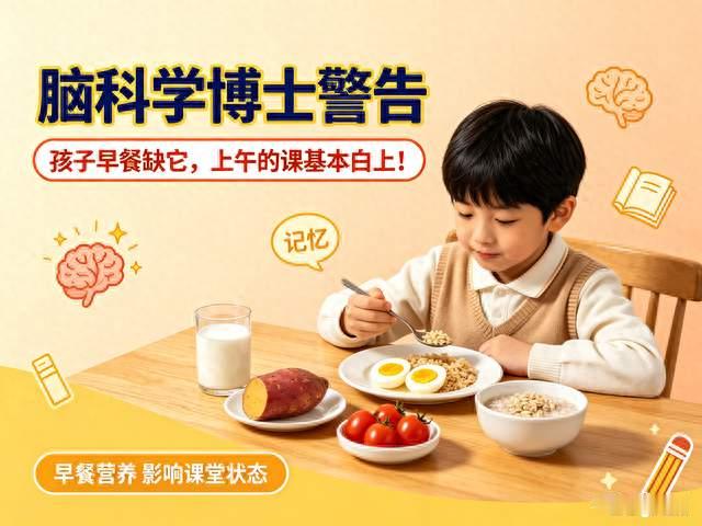 脑科学博士警告：孩子早餐缺它上午的课基本白上很多家长天天忽略