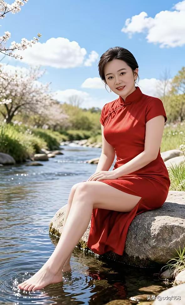 塞鸿秋·溪畔春思
朱锦裁就娇柔样，
溪光初暖罗裙荡。
樱云漫卷如飞雪，
柳丝轻染