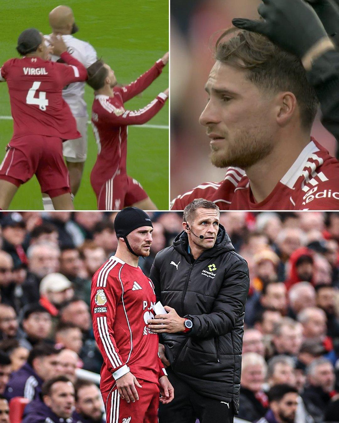 利物浦vs曼联 激烈🔥英超双红会，利物浦麦卡利斯特在防守中与队友维吉尔·范戴克